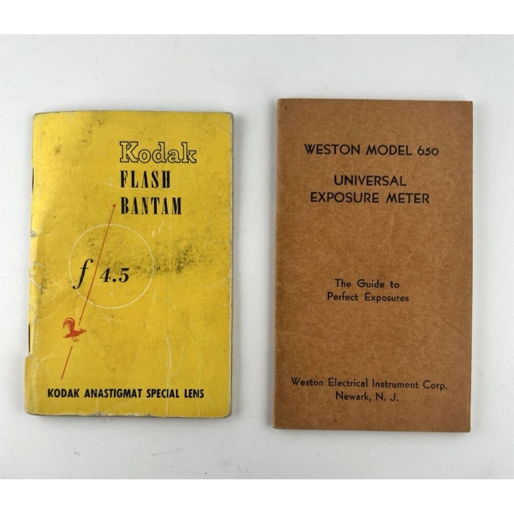 Kodak vtg Flash Bantam Camera instruction manual/Weston Model 650 Meter Set